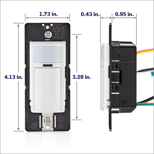 Vista 16 de Leviton Interruptor de luz con sensor de movimiento, activado por movimiento, encendido automático/apagado automático o encendido manual, 5A,
