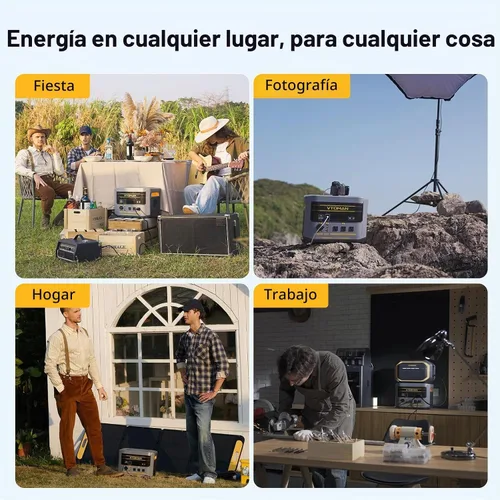 Vista 8 de VTOMAN Estación de energía portátil FlashSpeed 2400, batería LiFePO4
