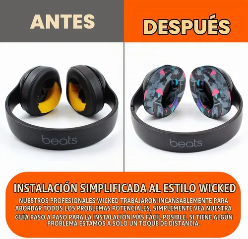 Vista 4 de WC Wicked Cushions - Almohadillas de repuesto para Beats Studio 2 y 3 (B0501, B0500) con cable e inalámbrico NO es compatible con Beats Solo