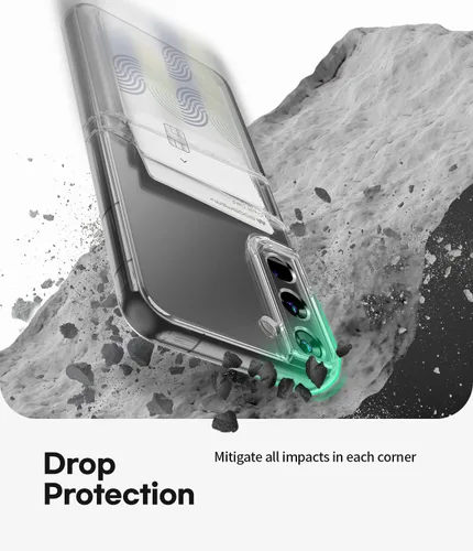 Vista 4 de GOOSPERY Cartera transparente diseñada para Galaxy S22, diseño súper delgado, fácil de usar, con capacidad para 2 tarjetas, funda protectora