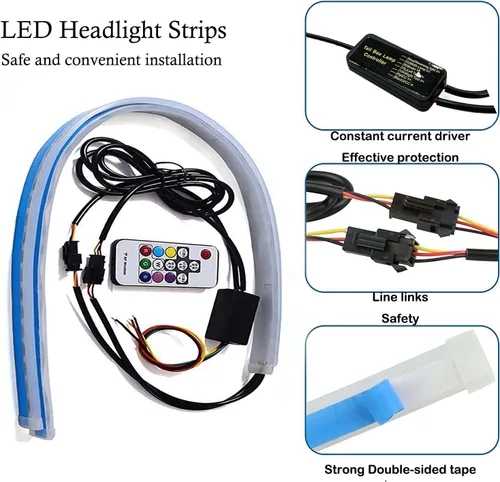Vista 2 de 2 luces LED de 24 pulgadas para exteriores, luces de circulación diurna