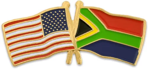 Vista 100 de PinMart Pin de solapa esmaltado con bandera de la amistad cruzada de Estados Unidos y el mundo