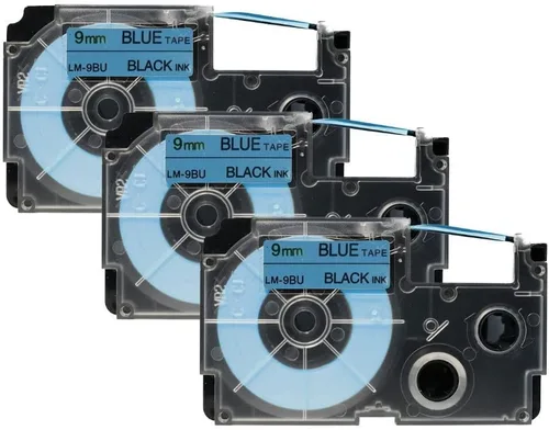 Vista 11 de LW cintas compatibles 3/8" Series label-it cintas, Negro y azul