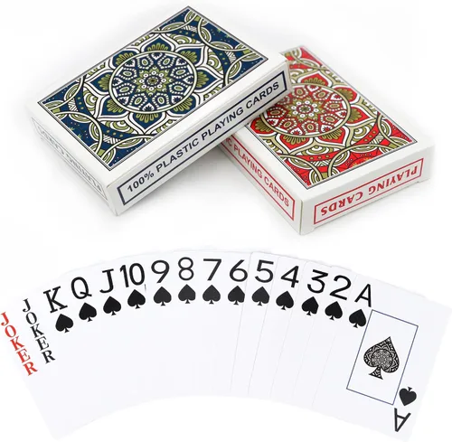 Juego de cartas de plástico, paquete de 2 cartas impermeables, 2 barajas de Metsyth