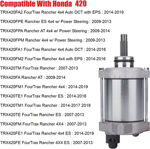Vista 3 de MINSTAR Motor de arranque compatible con Honda ATV TRX420FA /FE/TE/FM/TM/FPE/FPM, TRX500FE (1,2) /FM(1,2,5,6,7) /FPE/FPM/FA (5,6,7), SXS500M2