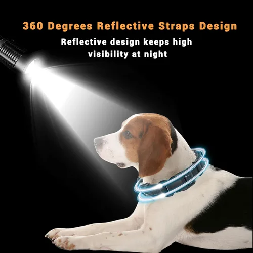 Vista 4 de Paquete de 2 collares reflectantes para perro con hebilla de bloqueo de seguridad, ajustable, suave, transpirable, cómodo, de nailon para perros