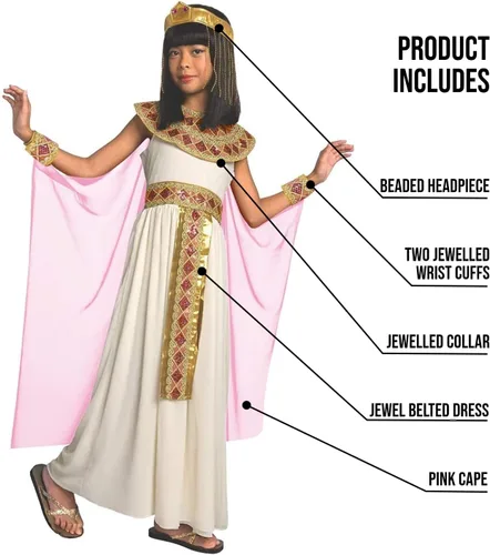 Vista 2 de Morph Kids Cleopatra Costume Girls, Cleopatra Costume Girls, Egyptian Costume for Girls, Cleopatra Girls Costume