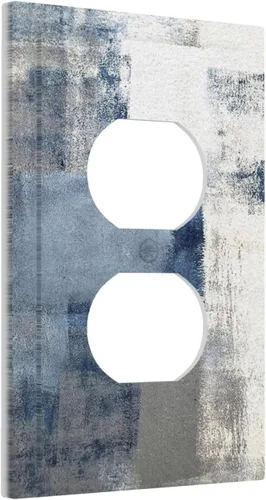 Vista 146 de Placa de Interruptor de Luz de Palanca Única Abstracta en Negro, Blanco y Gris, Cubierta de Tomacorriente, Placa de Pared Decorativa de Un