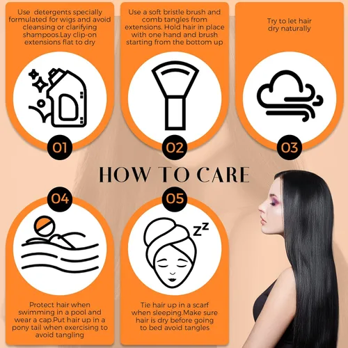 Vista 7 de Jexine 14 extensiones de cabello con clip de 24 pulgadas, extensiones de cabello largo y lacio, 9.17 oz, extensiones de cabello sintético suave