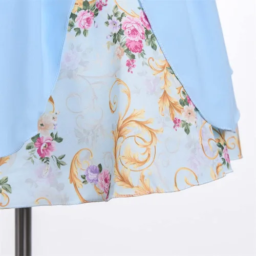 Vista 6 de Cosplay Life Vestido floral para niñas y adultos jóvenes a la moda, cintura de flores, vestido de fiesta para niños, vestido de festival de 2 a 6