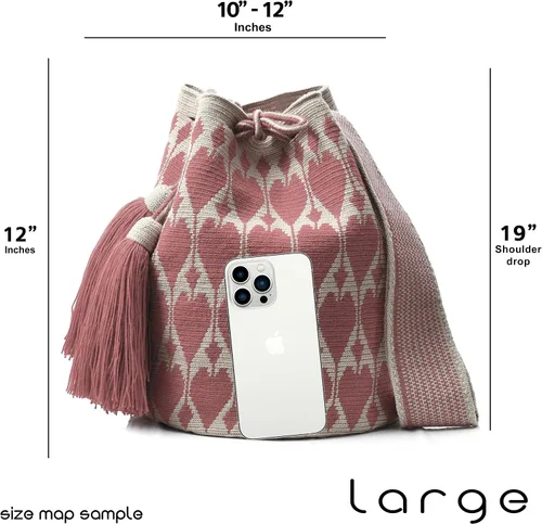 Vista 5 de Wayuu Boho Chic Collection - Bolsa de mano tejida a mano, Design 106