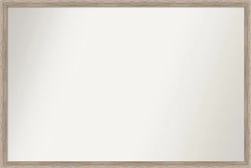 Vista 93 de Amanti Art Espejo de baño blanco para sobre el fregadero, 24 x 27 pulgadas, espejo de tocador rectangular con cuña de madera dura, marco de madera