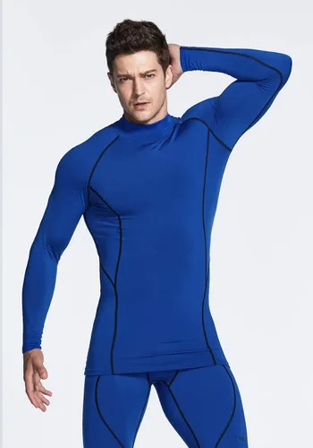 Vista 5 de TSLA - paquete de 1 o 2 camisas térmicas de compresión de manga larga para hombre cuello alto falsocuello de tortuga para deportes invierno