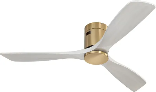 Vista 15 de CACI Mall Ventiladores de techo inteligentes de madera de 52 pulgadas con luces y control remoto, 3 cuchillas, perfil bajo, moderno, compatible