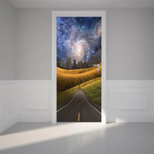 Vista 6 de RoyalWallSkins Adhesivo mural para puerta, para el interior de la iglesia, versión sin burbujas, semi-brillante, autoadhesivo para puerta