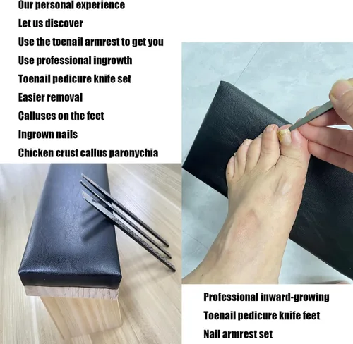 Vista 8 de Cuchillo de pedicura, herramientas para uñas encarnadas, reposabrazos inclinado para uñas, utilizado para removedor de cutículas de uñas, callo
