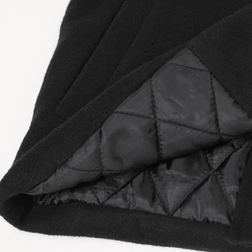 Vista 6 de ThCreasa Abrigo clásico de doble botonadura para niños, mezcla de lana, solapa de muesca para otoño e invierno