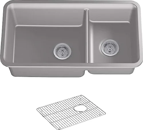 Vista 11 de Kohler K-8223-CM5 Cairn - Grifos para fregadero de cocina, color beige mate