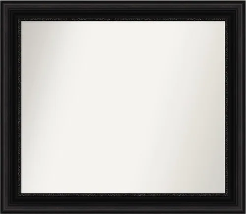 Vista 576 de Amanti Art Espejo personalizado, espejo de baño negro puente, espejo de pared o espejo de tocador de baño sobre el fregadero (26 x 26 pulgadas)