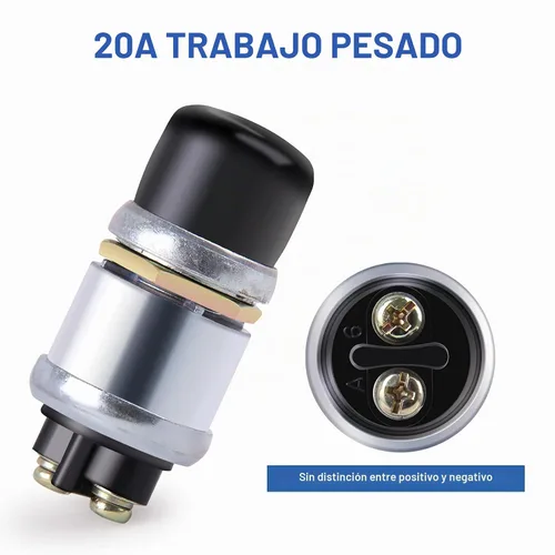 Vista 3 de CarBole Interruptor de arranque de botón momentáneo impermeable 12V 20A