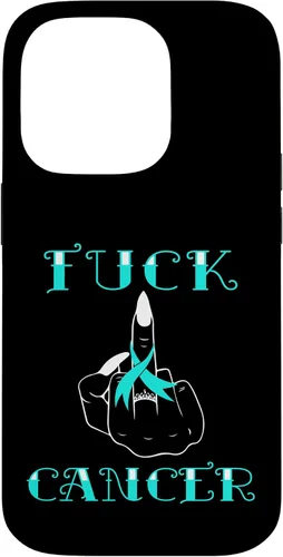 Vista 17 de Fuck Cancer Tattoos Survivor Teal Ribbon Ovarian Cancer Case for iPhone 16