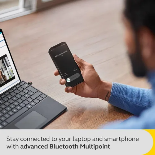 Vista 3 de Jabra Evolve2 - Auriculares inalámbricos con Bluetooth con cancelación activa de ruido y tecnología de voz multisensor, certificados para funcionar