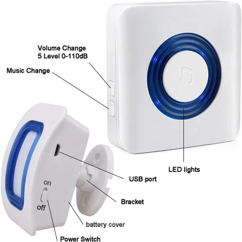 Vista 6 de Alarmas de cama y prevención de caídas para pacientes ancianos con demencia, dispositivo de alerta para el hogar (2 busca+1 sensor)