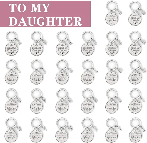 Vista 2 de To My Daughter Keychain Gifts From Mom Dad, Encouragement, Inspirational Gifts From Father Mother, Birthday Graduation Gifts
