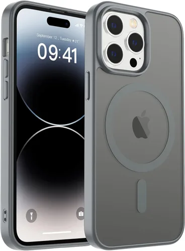 Vista 235 de zapica Funda magnética para iPhone Air, con protector de pantalla de vidrio templado, compatible con MagSafe, translúcida mate, a prueba de golpes
