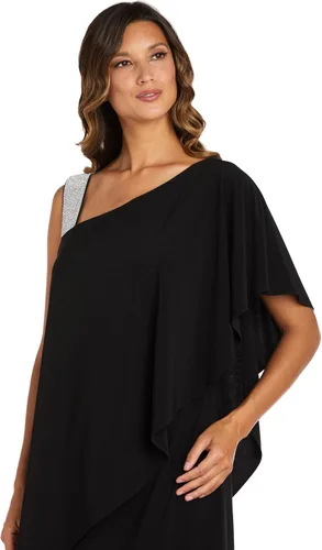 Vista 2 de R&M Richards Vestido asimétrico hasta la rodilla para mujer