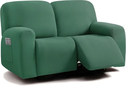 Vista 35 de ULTICOR - Juego de 8 fundas para sofá reclinable de jacquard, fundas elásticas para sofá reclinable para 3 cojines, fundas gruesas, suaves y Gris