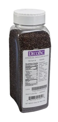 Vista 3 de DecoPac Black Sprinkles Paquete Extra Grande de 26oz Mezcla de Chispitas para Pastel, Chispitas Elegantes Para Decoración de Pasteles