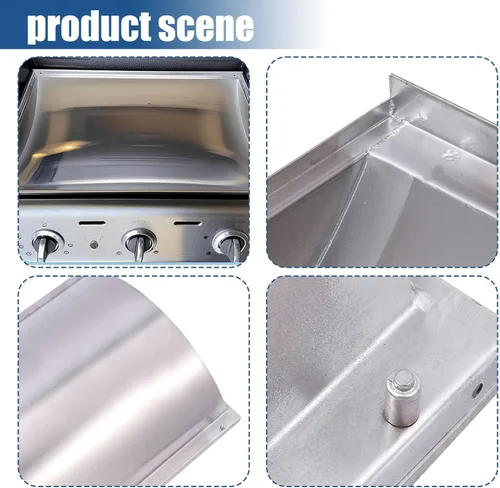 Vista 5 de SN955A (paquete de 1) 17.25 x 25.75 de acero inoxidable de repuesto de placa de calor para Charbroil 463250509, 463250510; Thermos 461262409, 500