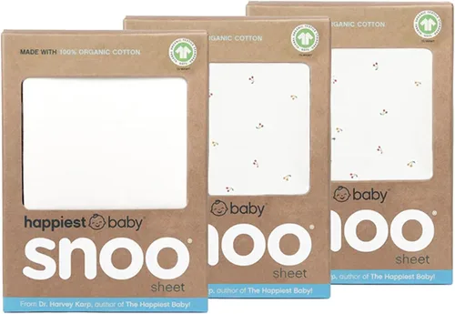Vista 3 de Happiest Baby SNOO - Sábana bajera ajustable de algodón orgánico para bebé