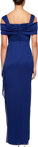 Vista 2 de Alex Evenings Women's Long Cold Shoulder Dress (Petite and Regular Sizes)