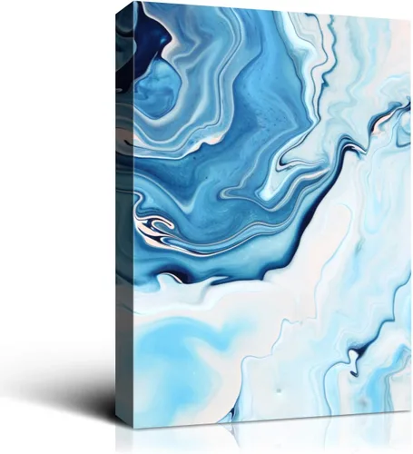 Vista 10 de Denzoer - Lienzo decorativo para pared, pintura abstracta, decoración de pared, pintura contemporánea con envoltura de galería, ilustraciones