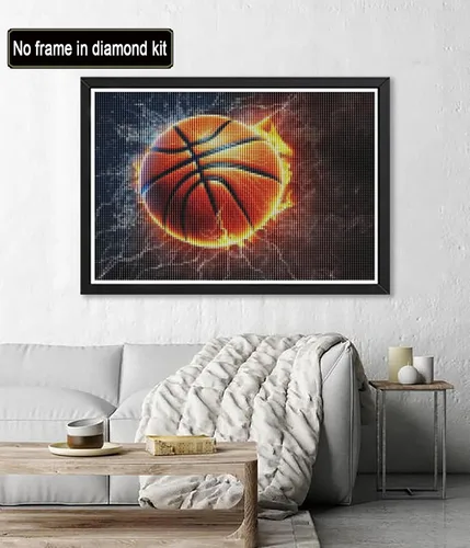 Vista 2 de Diymood DIY Kits de pintura de diamantes 5D para adultos Baloncesto - Kits de arte de diamantes para adultos Llama Taladro completo redondo