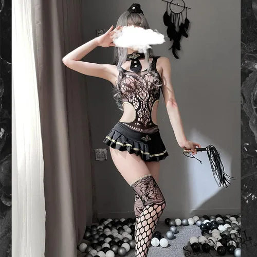Vista 2 de Mallas para mujer, lencería de sirvienta, cosplay, animé