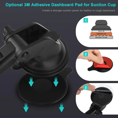 Vista 6 de Tablet Car Dashboard & Windshield Mount, Universal 360° Adjustable Window Dash Suction Cup Holder for iPad Pro 12.9/11/10.5/9.7/Air/Mini 6 5 4