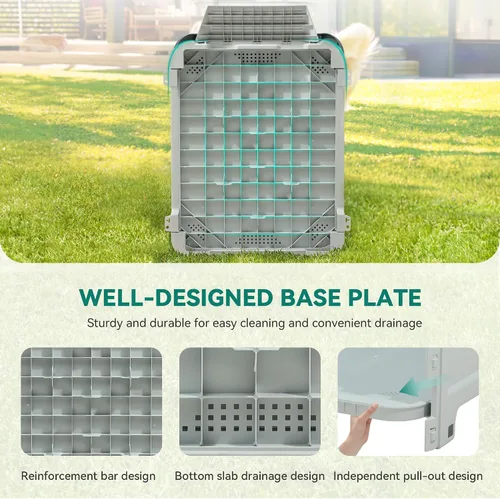 Vista 7 de YITAHOME Casa para perros de plástico para exteriores, resistente al agua, con tragaluz ajustable y base elevada para perros pequeños, medianos