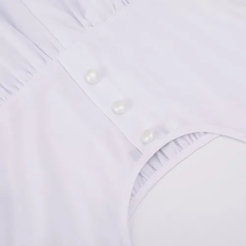 Vista 6 de HEQU - Vestidos de la época de la Regencia para mujeres, con satén, faja fruncida, vestido imperio, vestido de cintura