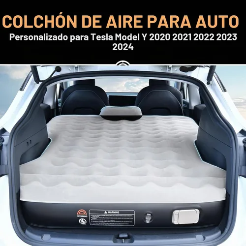 Vista 4 de Coverado Colchón de Aire para Coche Tesla Modelo Y, Almohadilla de Dormir Autoinflable para Coche con Bomba de Aire Inalámbrica, Colchón Tesla