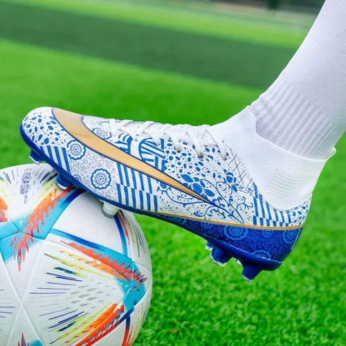 Vista 5 de HESBITEUL Zapatos de fútbol cómodos para hombre, para exteriores, interiores, para niños, para estudiantes de fútbol, zapatos deportivos de alta