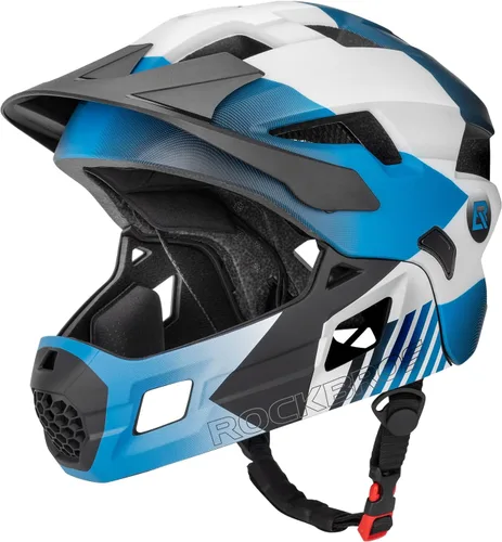 Vista 12 de ROCKBROS Casco integral para niños Cascos de bicicleta para niños Casco ligero de bicicleta de montaña para niños pequeños Desmontable para MTB BMX