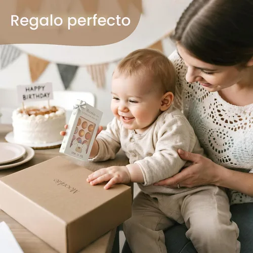 Vista 6 de Moonkie Juguetes de Dentición de Silicona con Forma de Teléfono para Bebé de 3 Meses+ Mordedor Suave Libre de BPA con Icono y Burbujas que