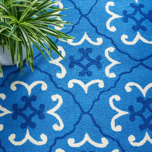 Vista 7 de SAFAVIEH Four Seasons Collection FRS234A - Alfombra de pasillo floral con gancho a mano, 2 pies 3 pulgadas x 8 pies, color azul/marfil