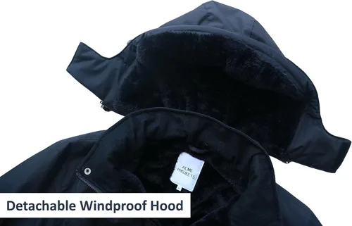 Vista 6 de Acme Projects Chaqueta de esquí impermeable y transpirable para hombre, con forro polar, abrigo cálido de invierno con capucha desmontable 236.220