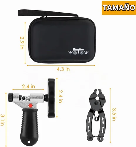 Vista 5 de WOTOW Juego de herramientas de reparación de cadena de bicicleta, cortador divisor de cadena de bicicleta de ciclismo, cortador e indicador