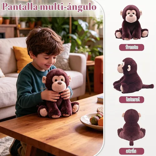 Vista 4 de HWD Muñecas de mono de 9 pulgadas, juguetes de peluche suaves y realistas