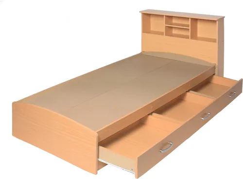 Vista 4 de Better Home Products Cama de madera California con capitanes individuales en haya Hayedo
